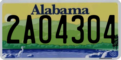 AL license plate 2AO4304