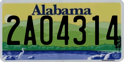 AL license plate 2AO4314