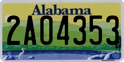 AL license plate 2AO4353