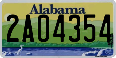 AL license plate 2AO4354