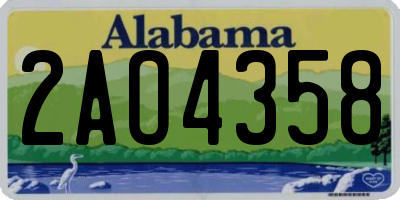 AL license plate 2AO4358