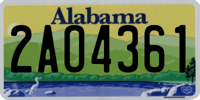 AL license plate 2AO4361