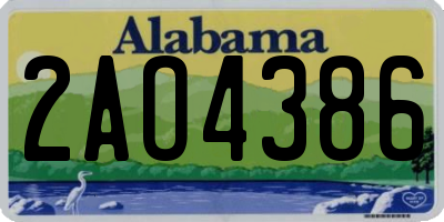 AL license plate 2AO4386
