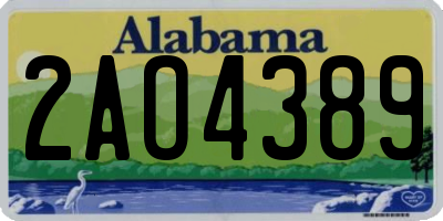 AL license plate 2AO4389