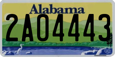 AL license plate 2AO4443