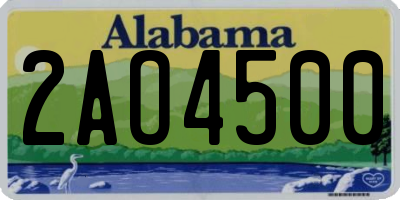 AL license plate 2AO4500
