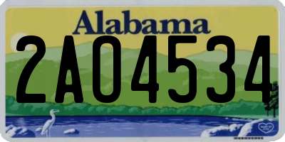 AL license plate 2AO4534