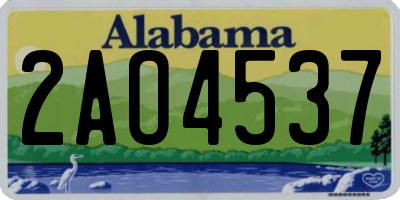 AL license plate 2AO4537