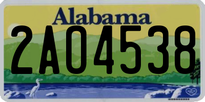 AL license plate 2AO4538