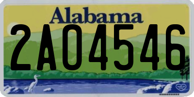 AL license plate 2AO4546