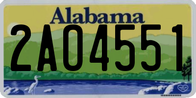 AL license plate 2AO4551
