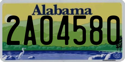 AL license plate 2AO4580