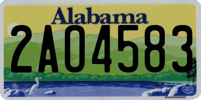 AL license plate 2AO4583