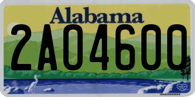 AL license plate 2AO4600