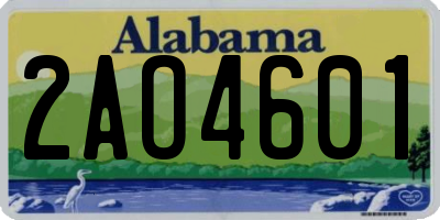 AL license plate 2AO4601