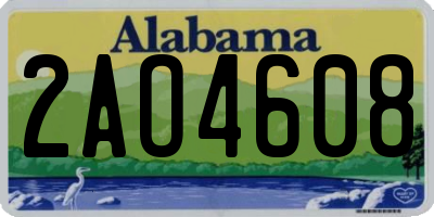 AL license plate 2AO4608
