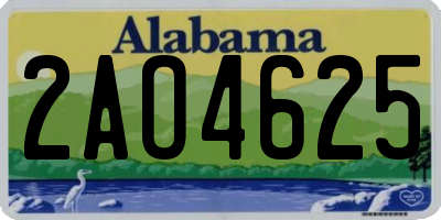 AL license plate 2AO4625