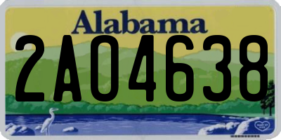 AL license plate 2AO4638