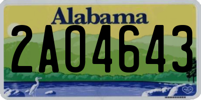 AL license plate 2AO4643