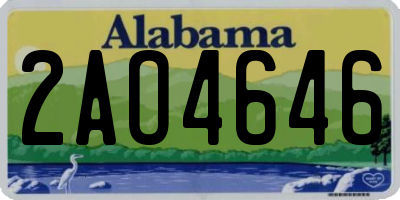 AL license plate 2AO4646