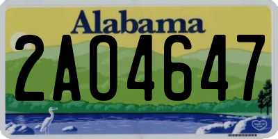 AL license plate 2AO4647