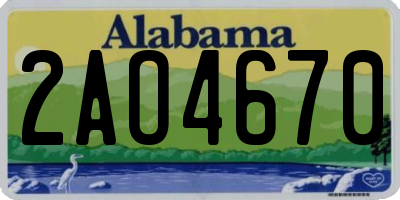 AL license plate 2AO4670
