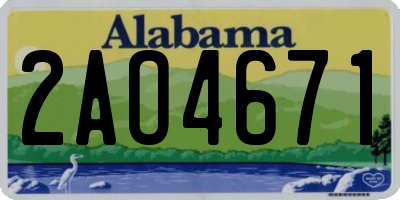 AL license plate 2AO4671