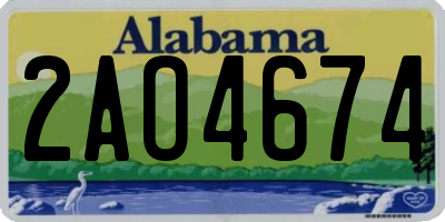 AL license plate 2AO4674