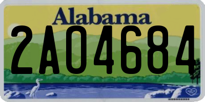 AL license plate 2AO4684