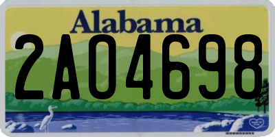 AL license plate 2AO4698