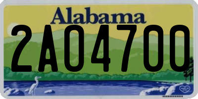 AL license plate 2AO4700