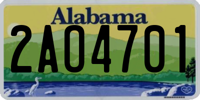 AL license plate 2AO4701