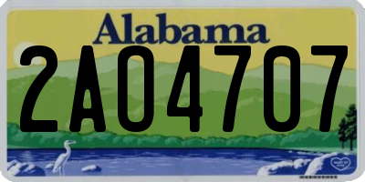 AL license plate 2AO4707