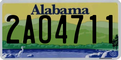 AL license plate 2AO4711