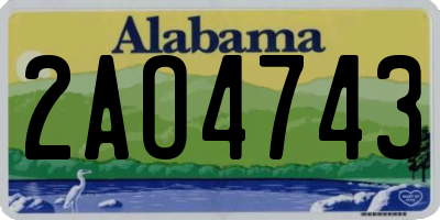 AL license plate 2AO4743
