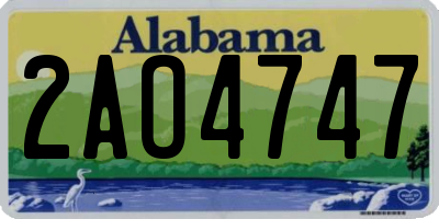 AL license plate 2AO4747