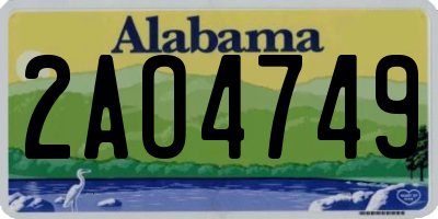 AL license plate 2AO4749