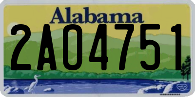 AL license plate 2AO4751