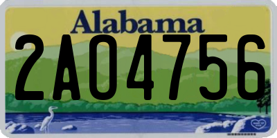AL license plate 2AO4756
