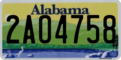 AL license plate 2AO4758