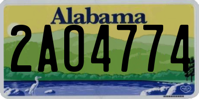 AL license plate 2AO4774