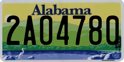 AL license plate 2AO4780