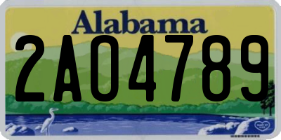 AL license plate 2AO4789