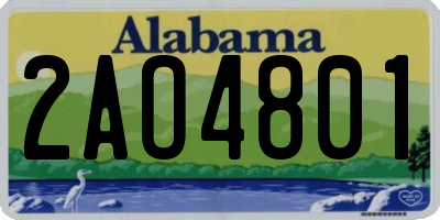 AL license plate 2AO4801