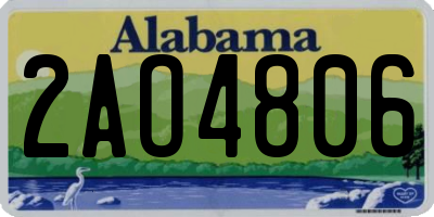 AL license plate 2AO4806