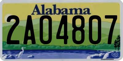 AL license plate 2AO4807