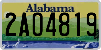 AL license plate 2AO4819