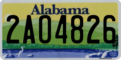 AL license plate 2AO4826