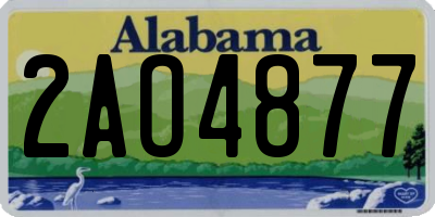 AL license plate 2AO4877