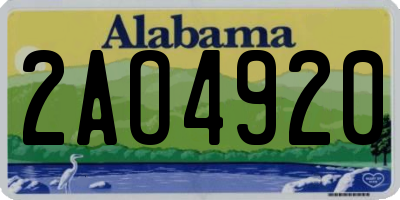 AL license plate 2AO4920